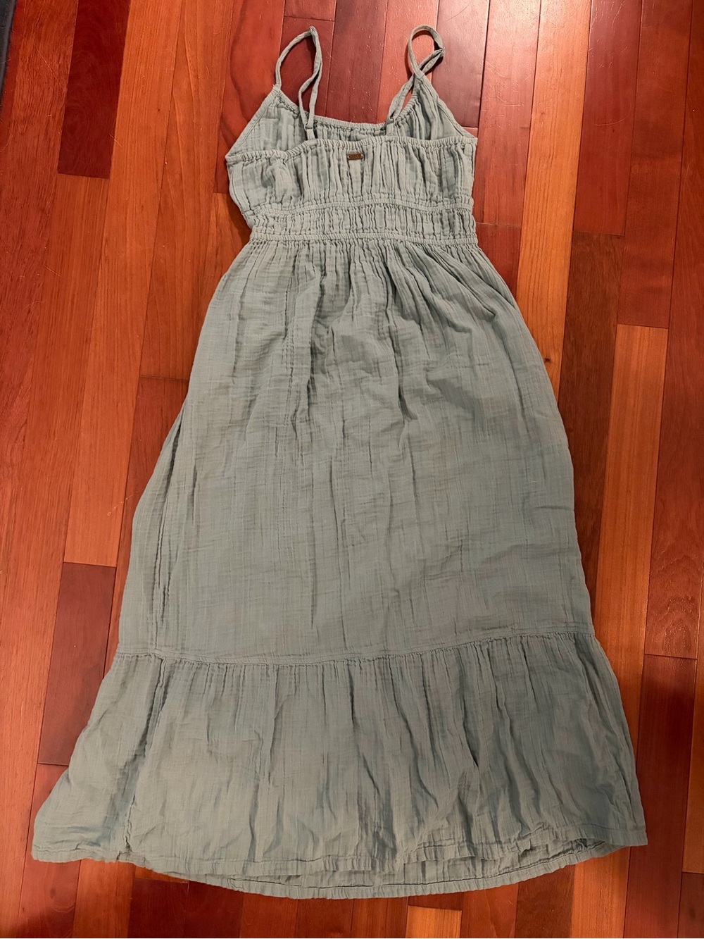 Pact Coastal Double Gauze Cami Maxi Dress Blue Green Size Medium - Picture 6 of 14